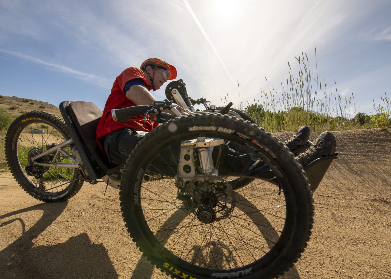 Person Riding An Adaptive Mountain Bike